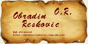 Obradin Resković vizit kartica